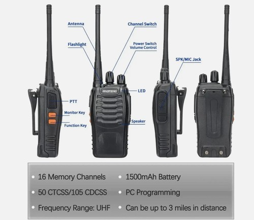 Walkie talkies 888s uhf - 6x, bf-888s